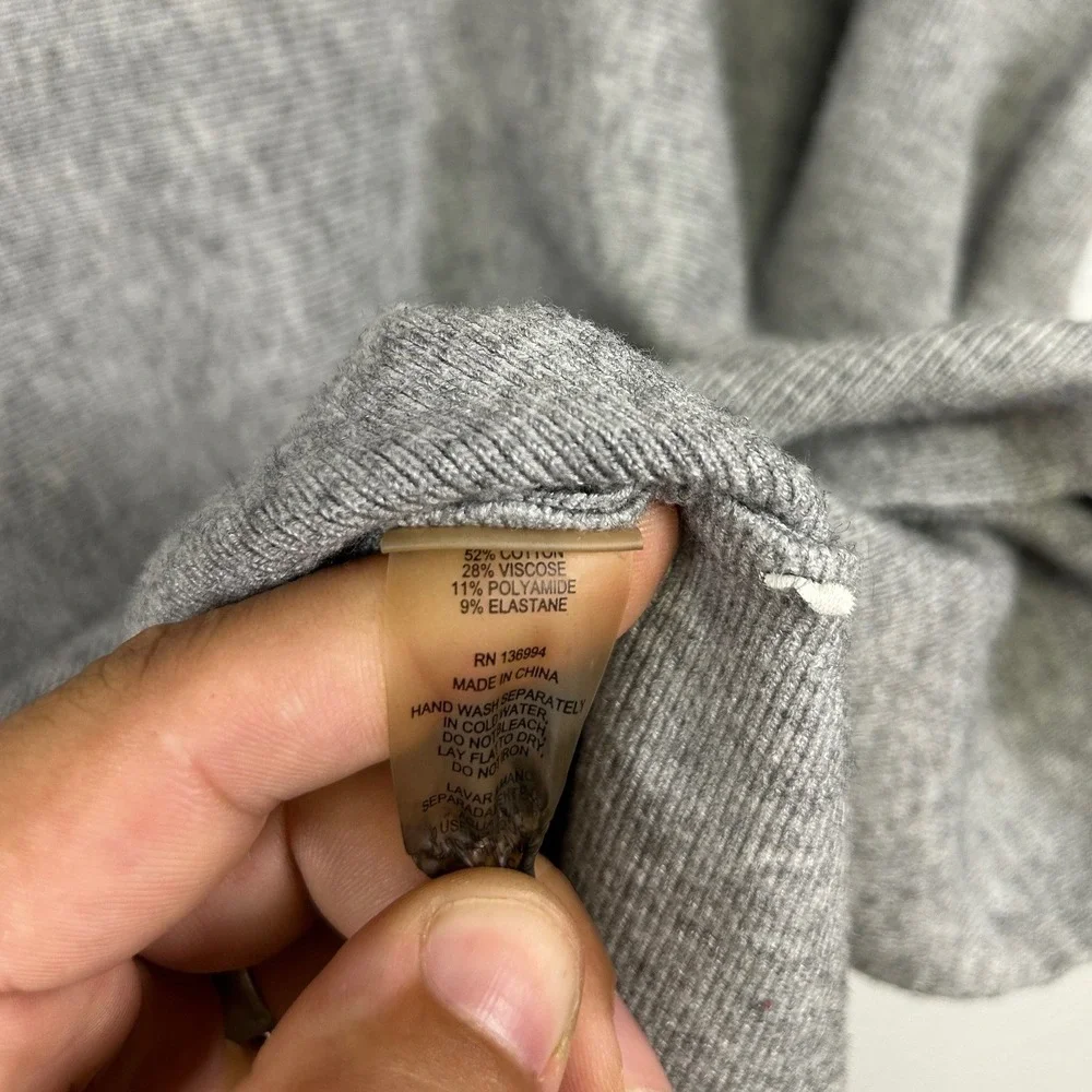 Vila Milano Minimalist Relaxed Womens Medium Gray Dolman Sleeve Pullover Sweater